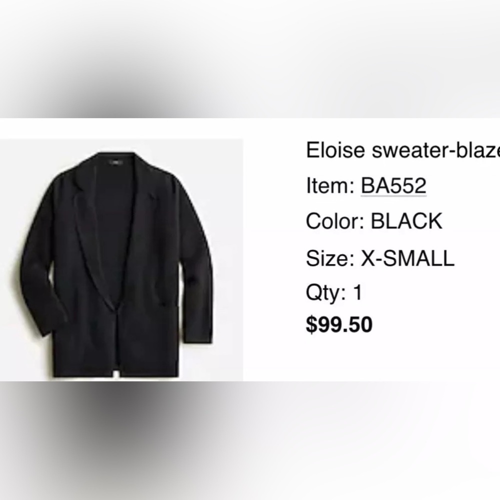 JCREW Sweater Jacket - Black XS